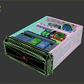 Open Electronic Device Chassis With Black Exterior Silver Interior Circuit Boards And Cooling Fan