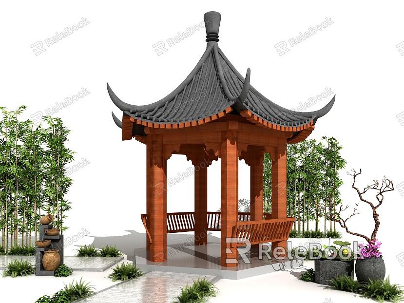 Chinese pavilion pavilion model