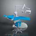 Professional Dental Chair Equipment With Blue Upholstery Instrument Arm And Light