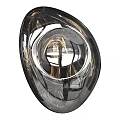 Shiny Metallic Oval Shaped Wall Lamps With Reflective Surface For Modern Decor