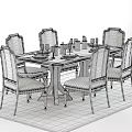 Elegant Modern Dining Table Set With Upholstered Chairs Table Settings Candles Wine Glasses And Plates