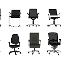 Modern Office Chairs With Mesh Back Swivel Base And Ergonomic Design In Various Styles 3d model