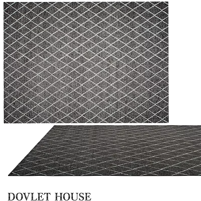 Square Rug With Dark Diamond Pattern And White Lines For Modern Home Decor 3d model