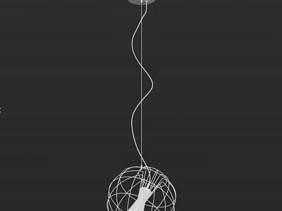 Modern Minimalist Spherical Mesh Pendant Light With Spiral Hanging Wire Design 3d model
