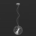 Modern Minimalist Spherical Mesh Pendant Light With Spiral Hanging Wire Design