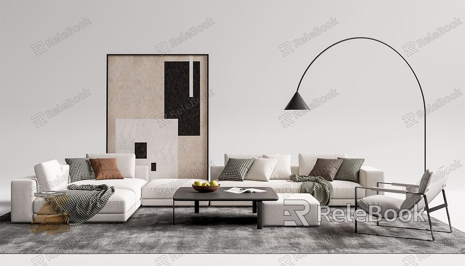 Modern sofa coffee table combination model