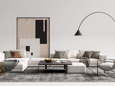 Modern sofa coffee table combination model