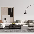 Modern sofa coffee table combination 3d model