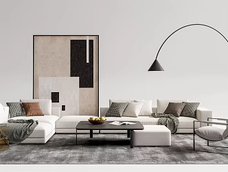 Modern sofa coffee table combination 3d model