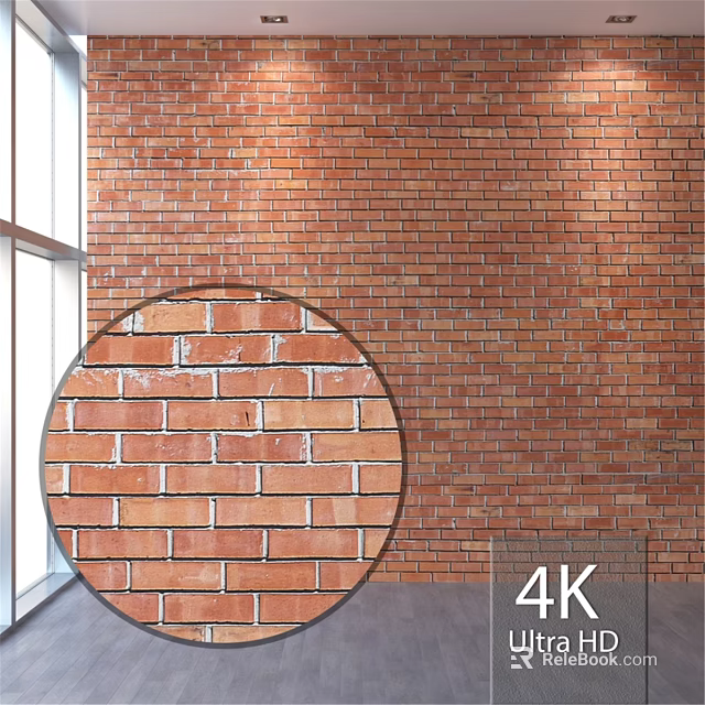 Red Brick Wall Construction Components With Detailed Texture In 4K Quality 3d model 