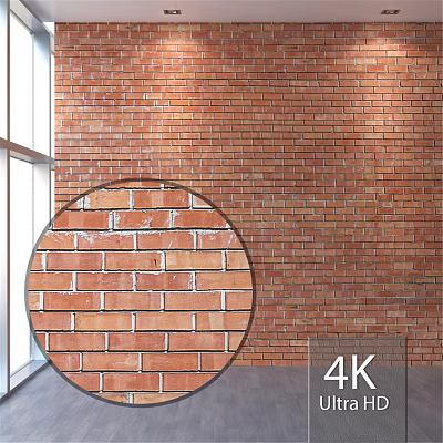 Red Brick Wall Construction Components With Detailed Texture In 4K Quality 3d model