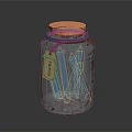 Transparent Glass Storage Jar With Cork Lid And Hanging Tag For Household Organizing