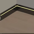 Modern Corner LED Strip Light With Black Frame And Wooden Floor Interior