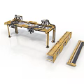 Industrial Conveyor System Equipment With Metal Frame And Separate Components