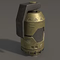 Brass Colored Military Grenade With SFG Marking Low Yield Geometric Patterns And Black Fuse Handle