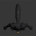 Animated Humanoid Cat Game and Movie Character With Black Body Yellow Accents
