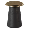 Stylish Side Table With Matte Black Conical Base And Brass Round Top 3d model