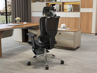 Ergonomic High Back Mesh Office Chair With Adjustable Headrest And Footrest For Modern Executive Office 3d model