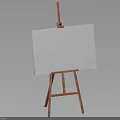 Artistic Wooden Easel With Blank Canvas On Light Blue Background For Painting Supplies