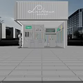 Loribene Modern Specialty Store With Glass Facade Interior Display And Urban Setting 3d model