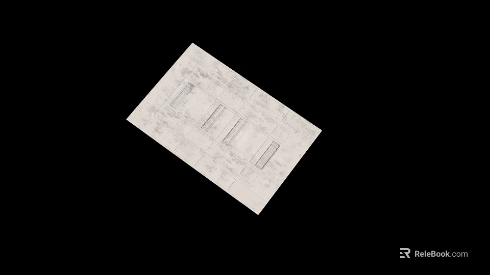 Industrial Equipment Engineering Technical Blueprint With Detailed Design Layout Sketch 3d model 