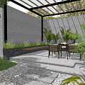 Modern Courtyard Garden 3d model