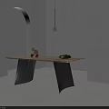 Minimalist Dining Table With Wooden Top And Metal Legs Featuring Simple Decor In Bright Interior