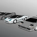 Multiple Sports Cars In Different Styles With White And Gray Colors