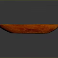 Traditional Red Canoe with Wooden Texture Long Narrow Design for Water Transportation