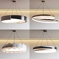 Modern Lighting Combinations Featuring Round Pendant Lights Layered Metal Frames And Warm Glow