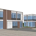 Modern Detached Villa Exterior Design With Large Glass Windows And Metal Panels