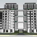 Modern High Rise Residential Buildings With Green Areas And Community Layout