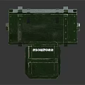 Three Green Wooden Crates Stacked With Metal Latches And Ammunition Label
