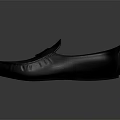 Black Leather Slippers with Tassel Detail and White Inner Lining