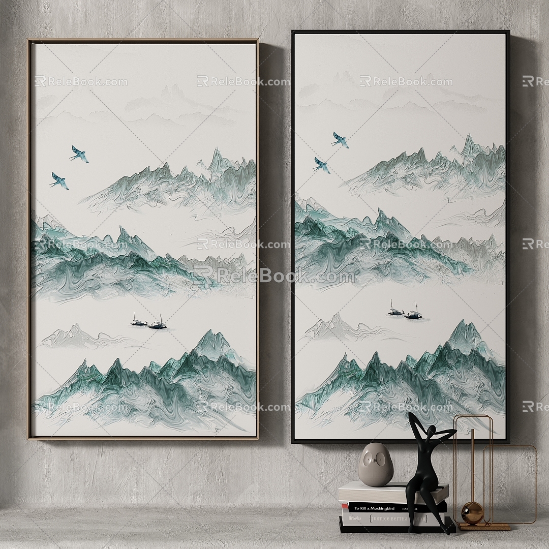 Chinese modern decorative painting 3d model