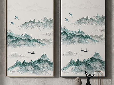 Chinese modern decorative painting 3d model