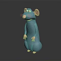 Blue Rat Game Movie Character With Large Ears And Round Body