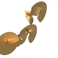 Golden Spiral Art Installation With Curved Shiny Sculptural Design Elements