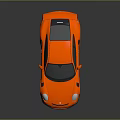 Orange Sports Car With Rear Spoiler Vibrant Color And Sleek Design