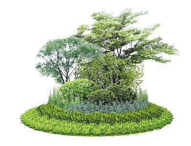 Modern flower bed plant group community plant 3d model