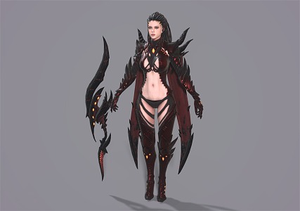 female warrior game characters anime characters 3d model