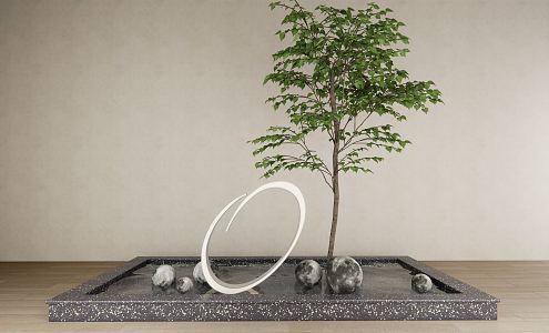 Modern Tree Pond with Green Planting 3d model