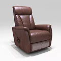 Brown Leather Reclining Single Sofa Modern Design with Adjustable Backrest and Comfort 3d model