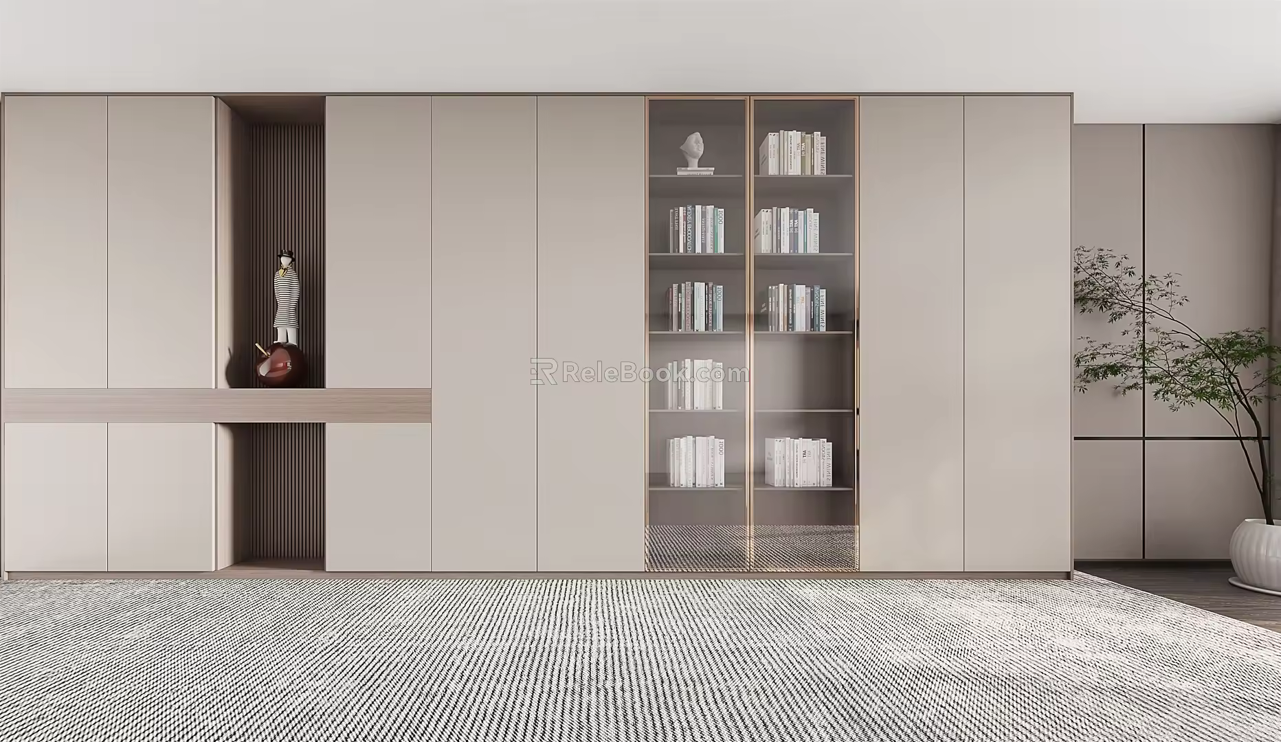 Modern Bookcase Decorative Cabinet 3d model