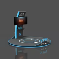 VIVE Pro Display Shelf With Circular Base And Screen For Product Showcase 3d model