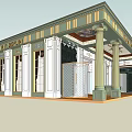 Elegant Classical Building Facade With Columns And Decorative Architectural Details