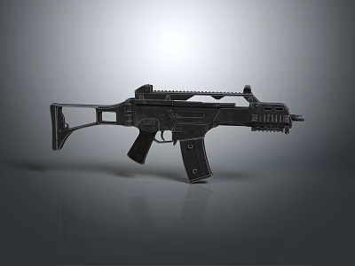 Modern Tactical Weapon With Black Finish Ergonomic Design And Accessory Rail 3d model