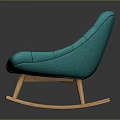 Stylish Modern Turquoise Tufted Lounge Chair With Wooden Legs Design