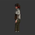 Stylized Game and Movie Character With Brown Hat Cloak White Shirt Belt And Green Pants