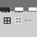 Modern Downlights And Spotlights In Black Silver With Various Designs And Multiple Bulbs